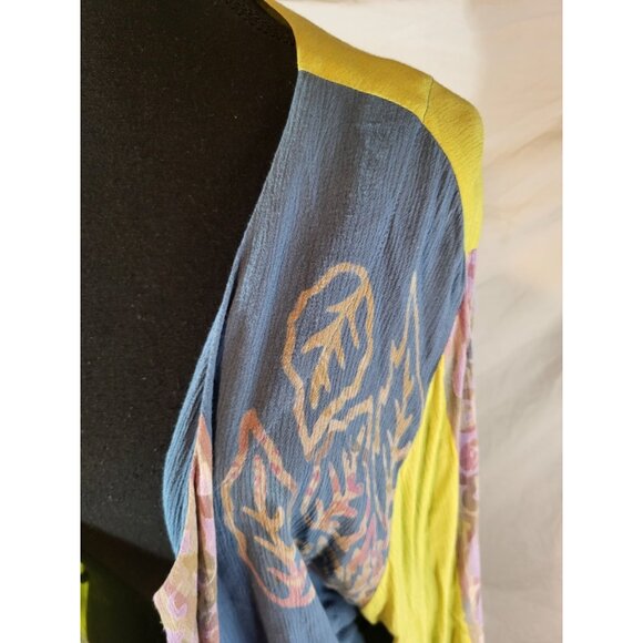 Soft Surroundings Sze Large 1 Button Multi Color Gauze Duster - Picture 2 of 7